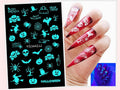 Halloween Nail Stickers Set - Luminous Pumpkin Skull Vampire Witch Spider