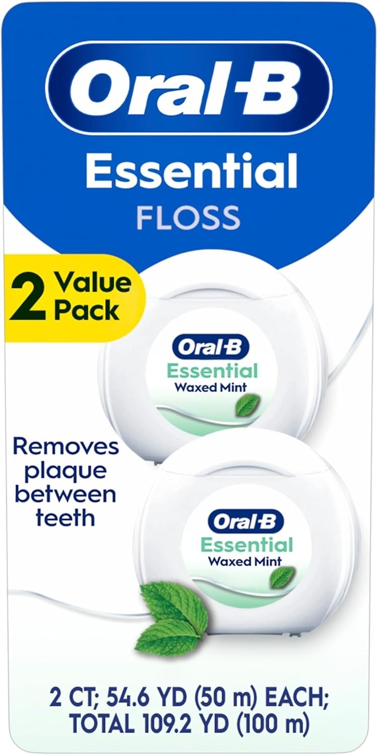 Mint Waxed Dental Floss 2-Pack - Cavity Defense, 50m Each