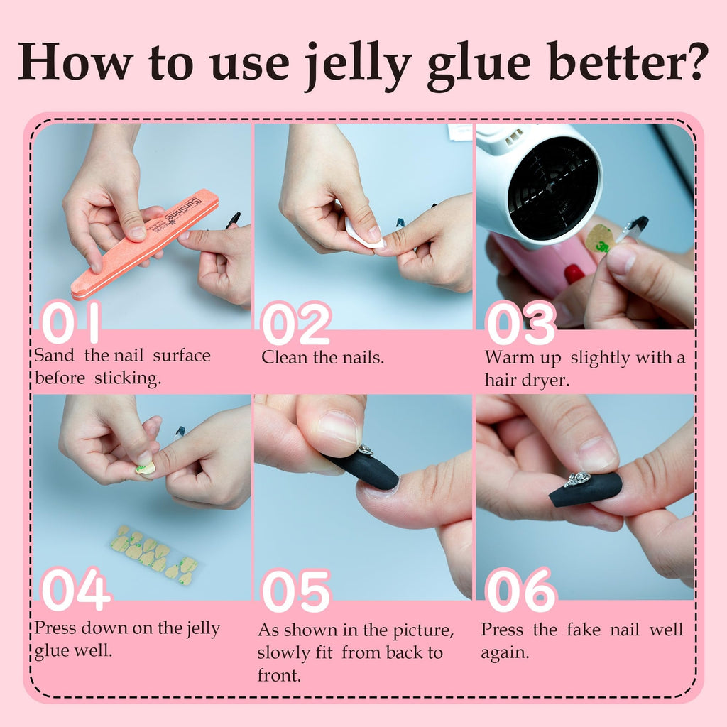 Nail Tips Adhesive Tabs 25 Sheets Strong Waterproof Double Sided Stickers