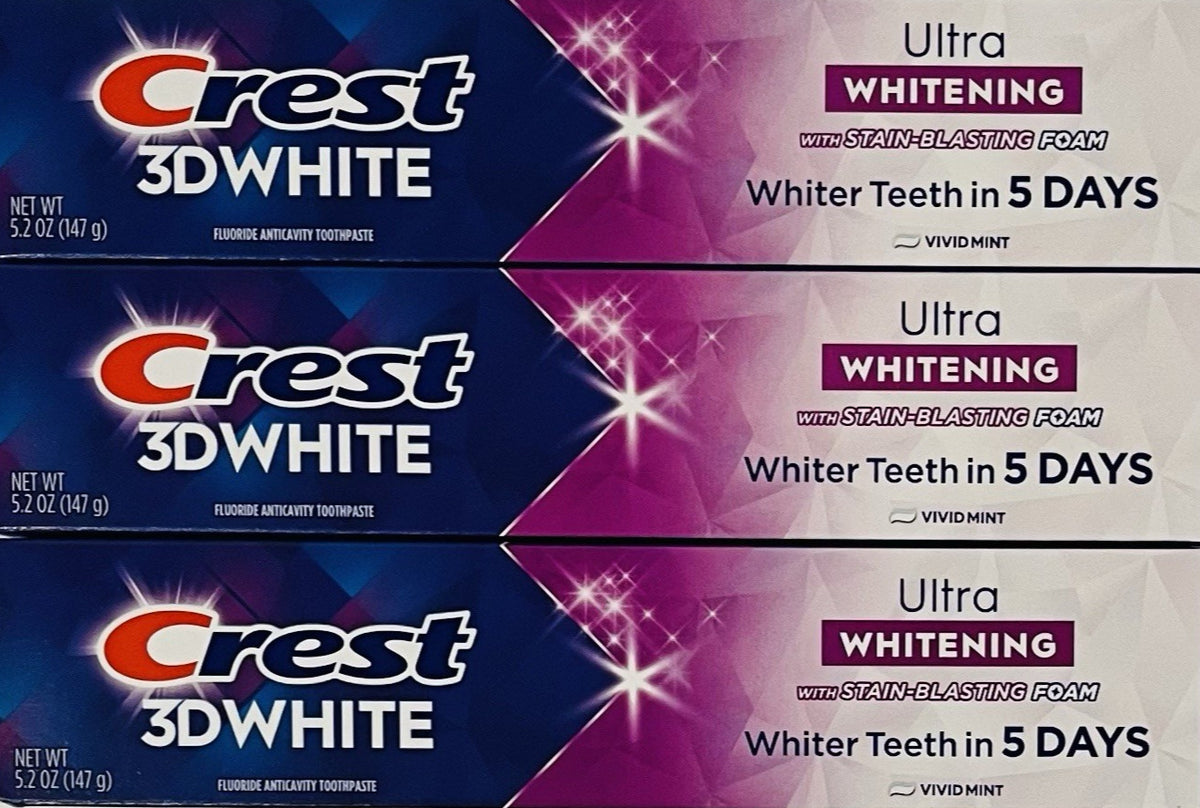 Whitening Toothpaste with Fluoride - Vivid Mint, 3 Pack, 15.6 oz