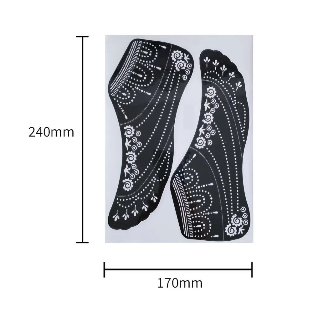Reusable Foot Henna Stencil Template for Women Body Art Mehndi