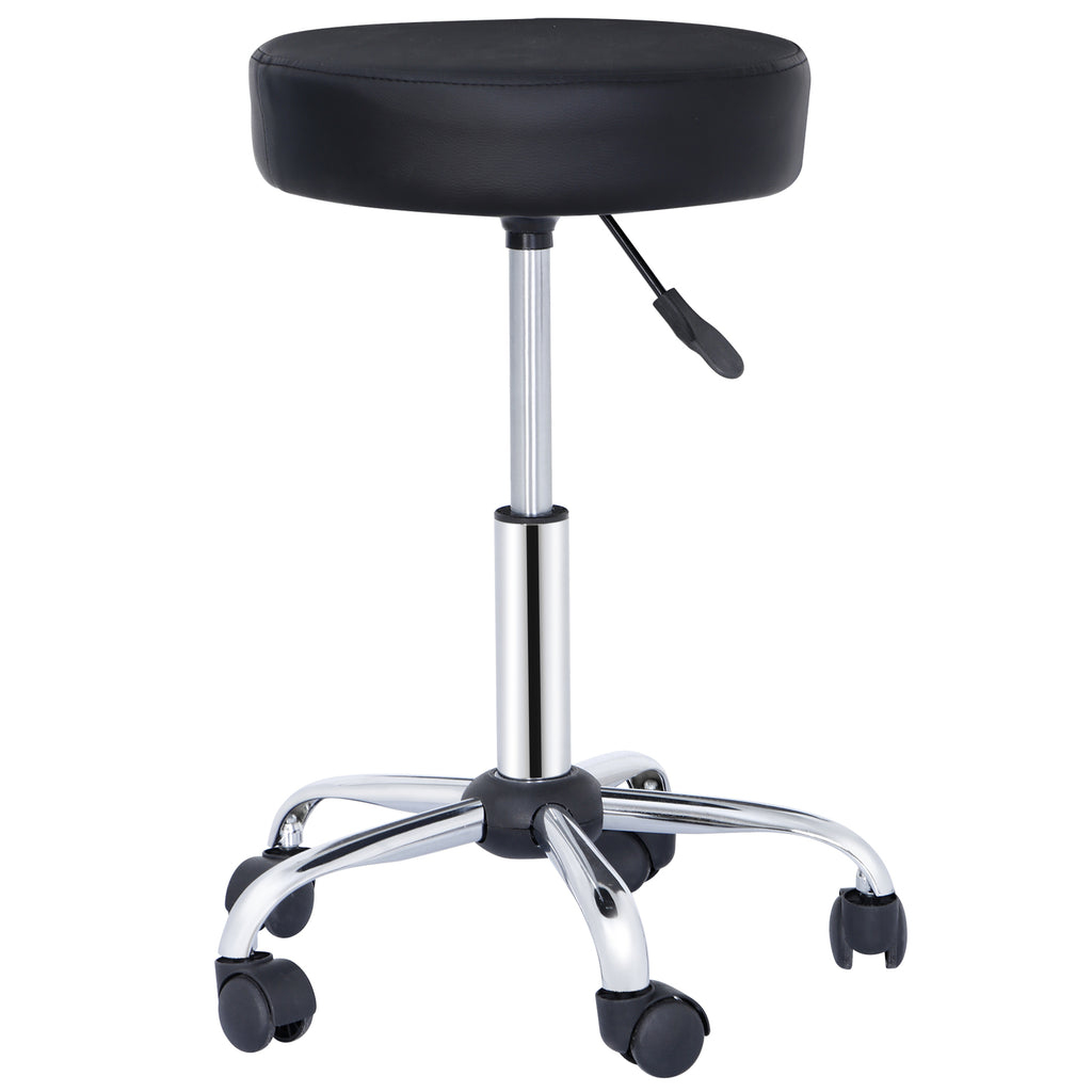 Adjustable Swivel Salon & Tattoo Bar Stool with PU Leather Seat