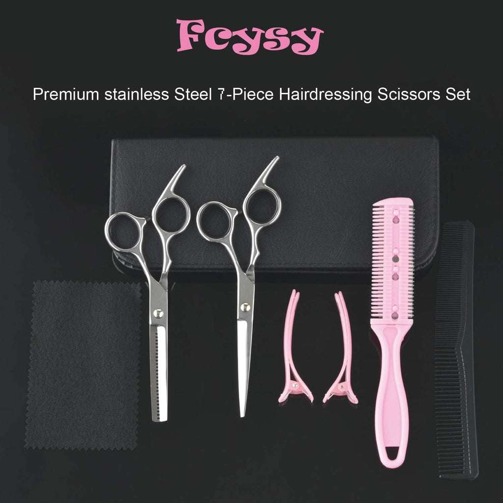 Professional Hair Cutting Scissors Thinning Shears Set - Sharp Stainless Steel Barber Kit