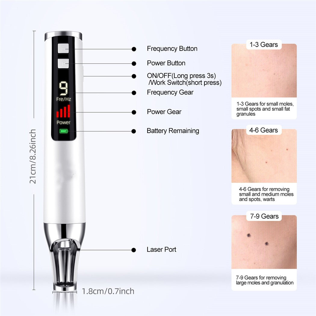Rechargeable Beauty Pen for Freckle Scar Wart Removal - Portable LED Light Device