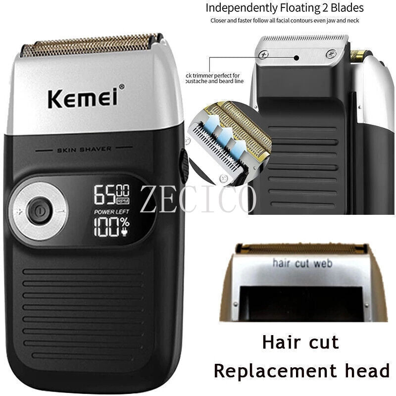 Cordless Electric Shaver for Men with Bald Trimmer - Rechargeable