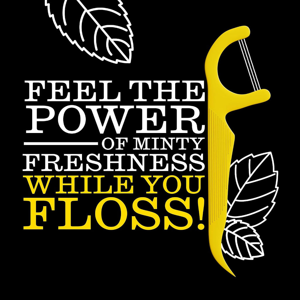 Eco-Friendly 3-Strand Floss Picks with Mint & Baking Soda - Dual Action Oral Care