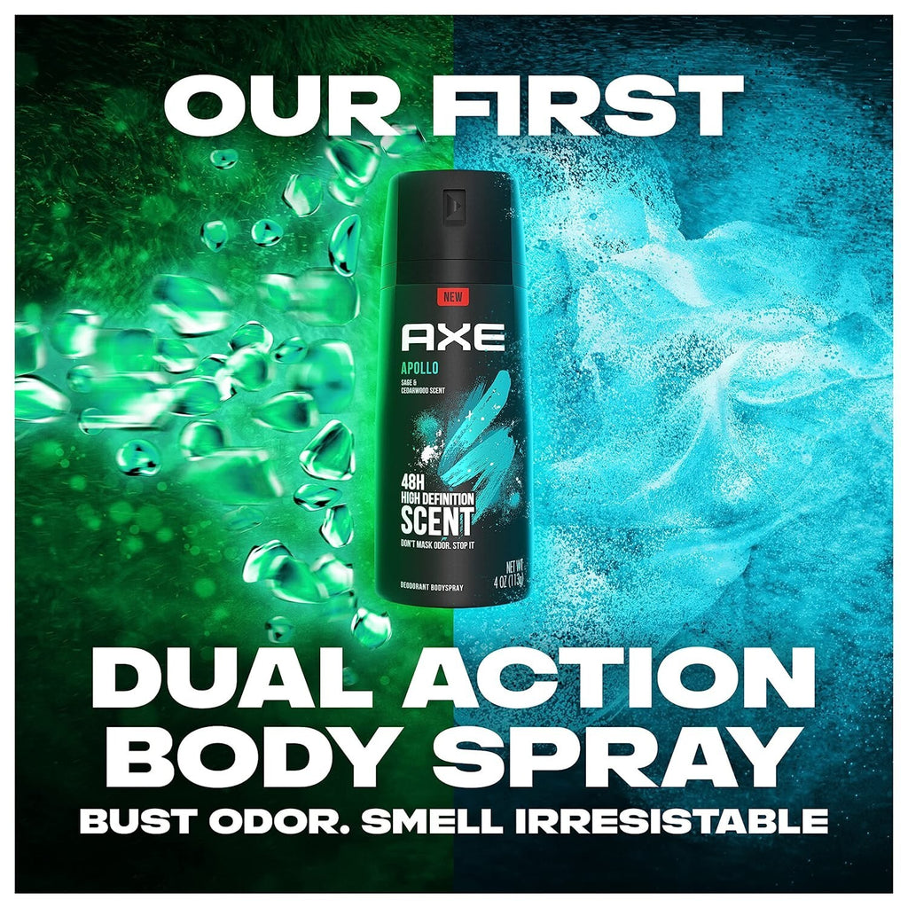 Men's Deodorant Body Spray - Apollo Scent, 150ml, 6 Pack
