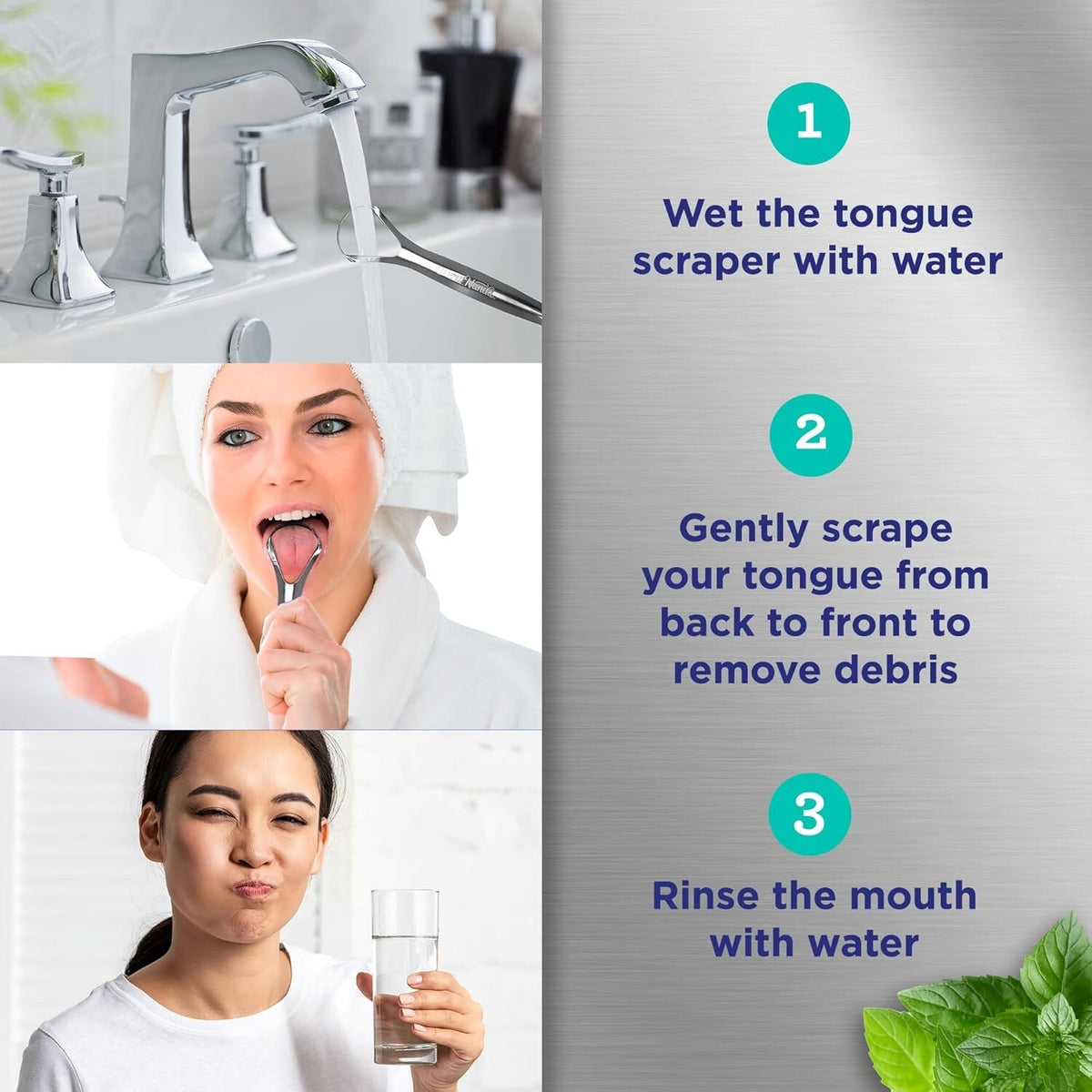 Stainless Steel Tongue Scraper 2 Pack with Travel Case - Oral Hygiene Tool