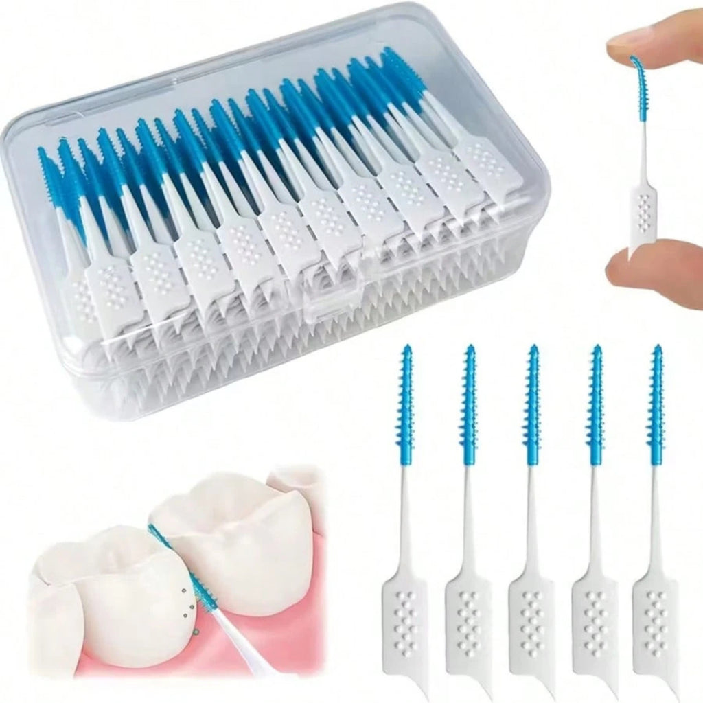 Interdental Silicone Brush Picks for Oral Care - Soft Bristles, Disposable, 200pcs