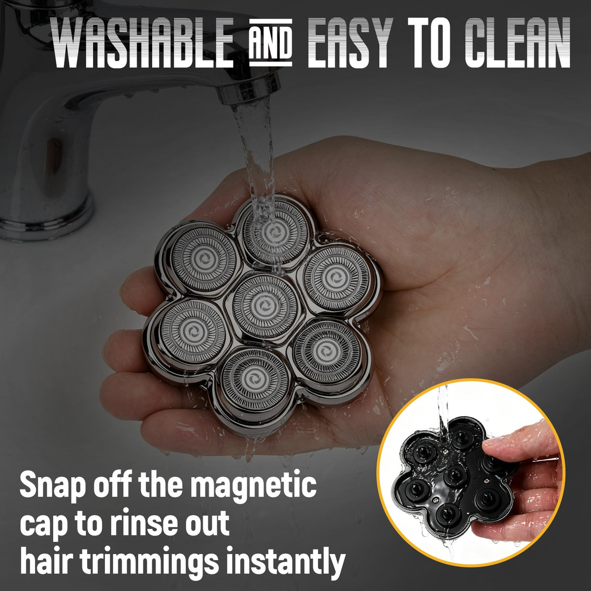 Waterproof Rotary Shaver Replacement Heads 7D Double Ring Razor Blades