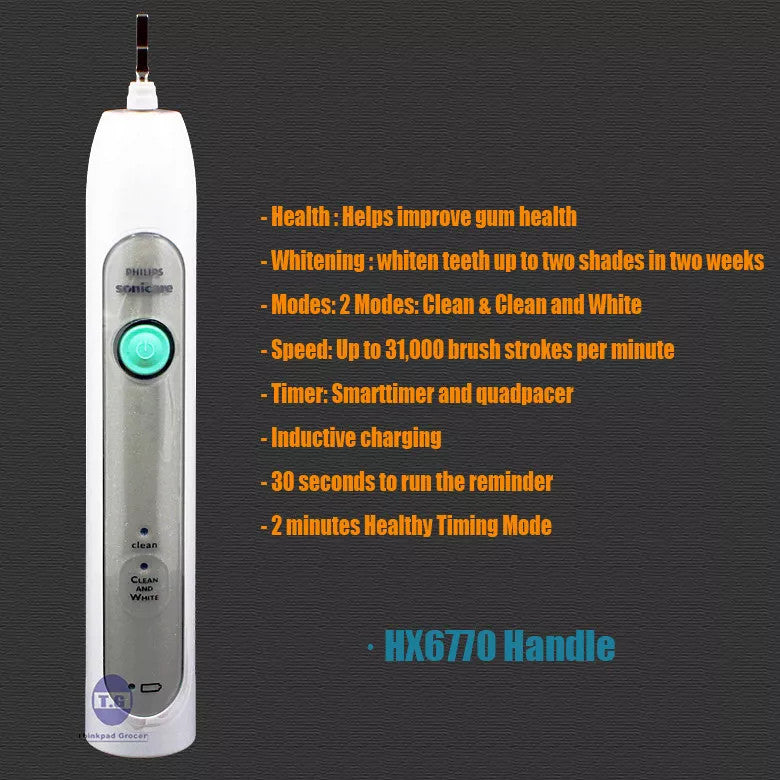 Philips Sonicare HealthyWhite Sonic Electric Toothbrush Handle HX6770 Replacement