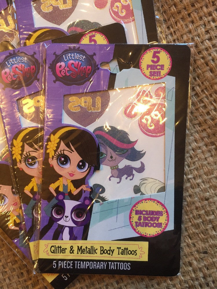 Littlest Pet Shop Glitter Metallic Temporary Tattoos – Pack of 12 Birthday Party Favors