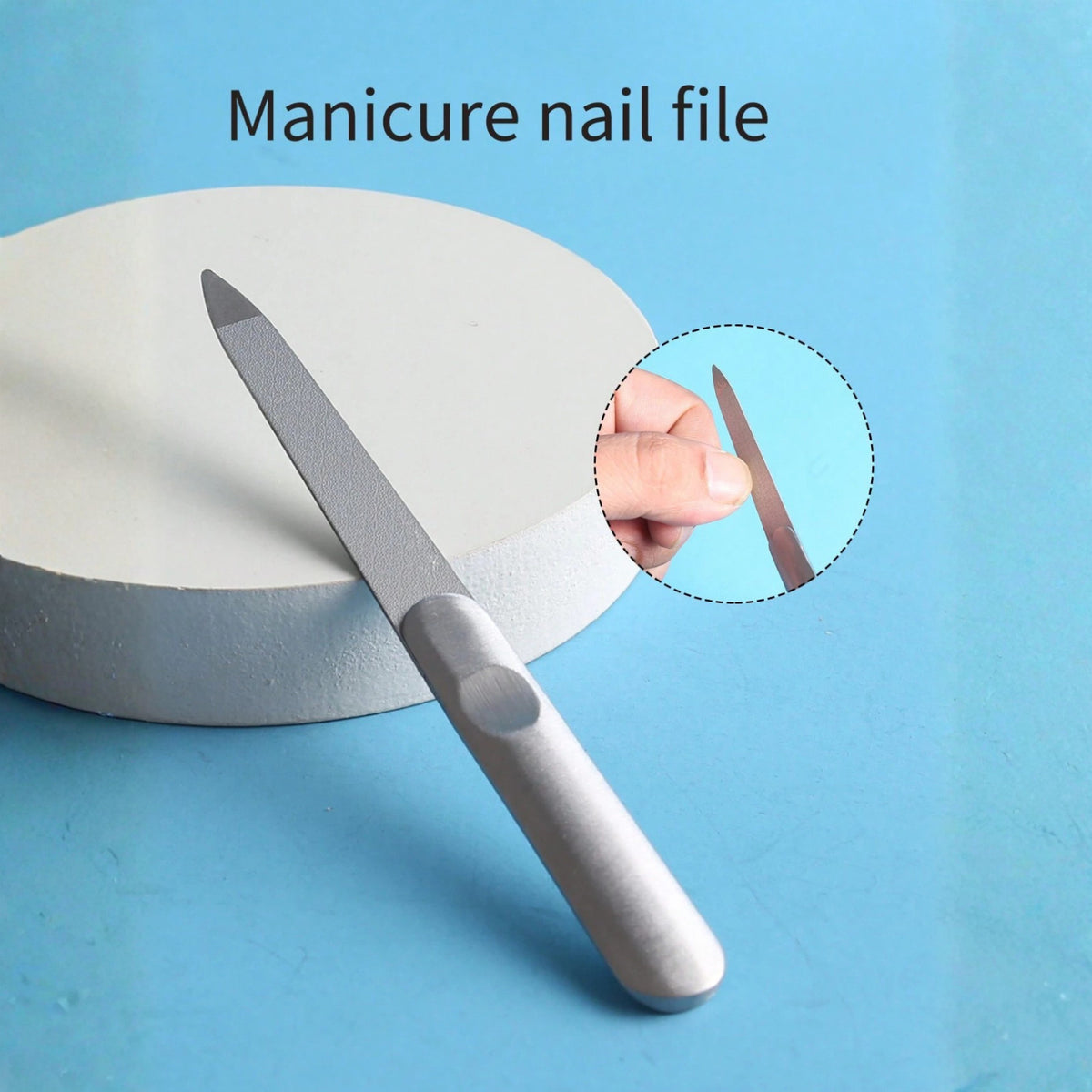 Double-Sided Metal Nail File for Manicure Pedicure - Stainless Steel Grooming Tool