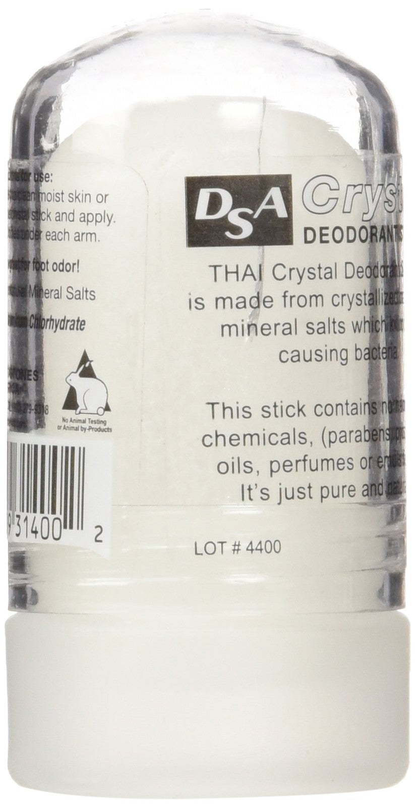 Natural Crystal Deodorant Stick - 2 Oz Aluminum-Free, Hypoallergenic