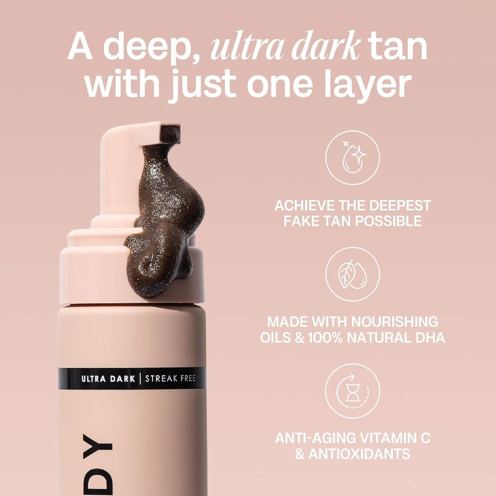 Ultra Dark Self Tanning Mousse & Mitt Set with Bag - Natural Glow