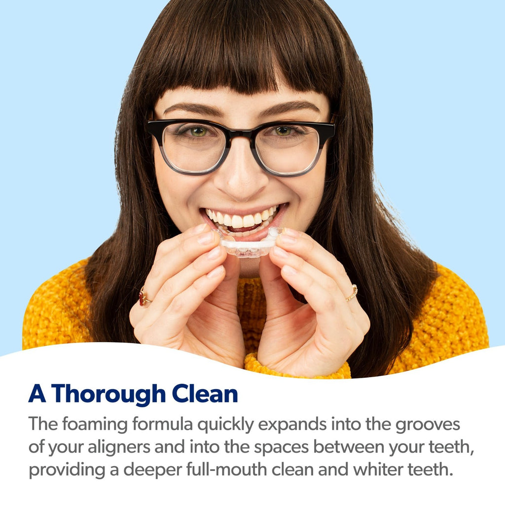 Aligner Cleaner Foam for Clear Aligners & Retainers - Whitens Teeth, Kills Bacteria