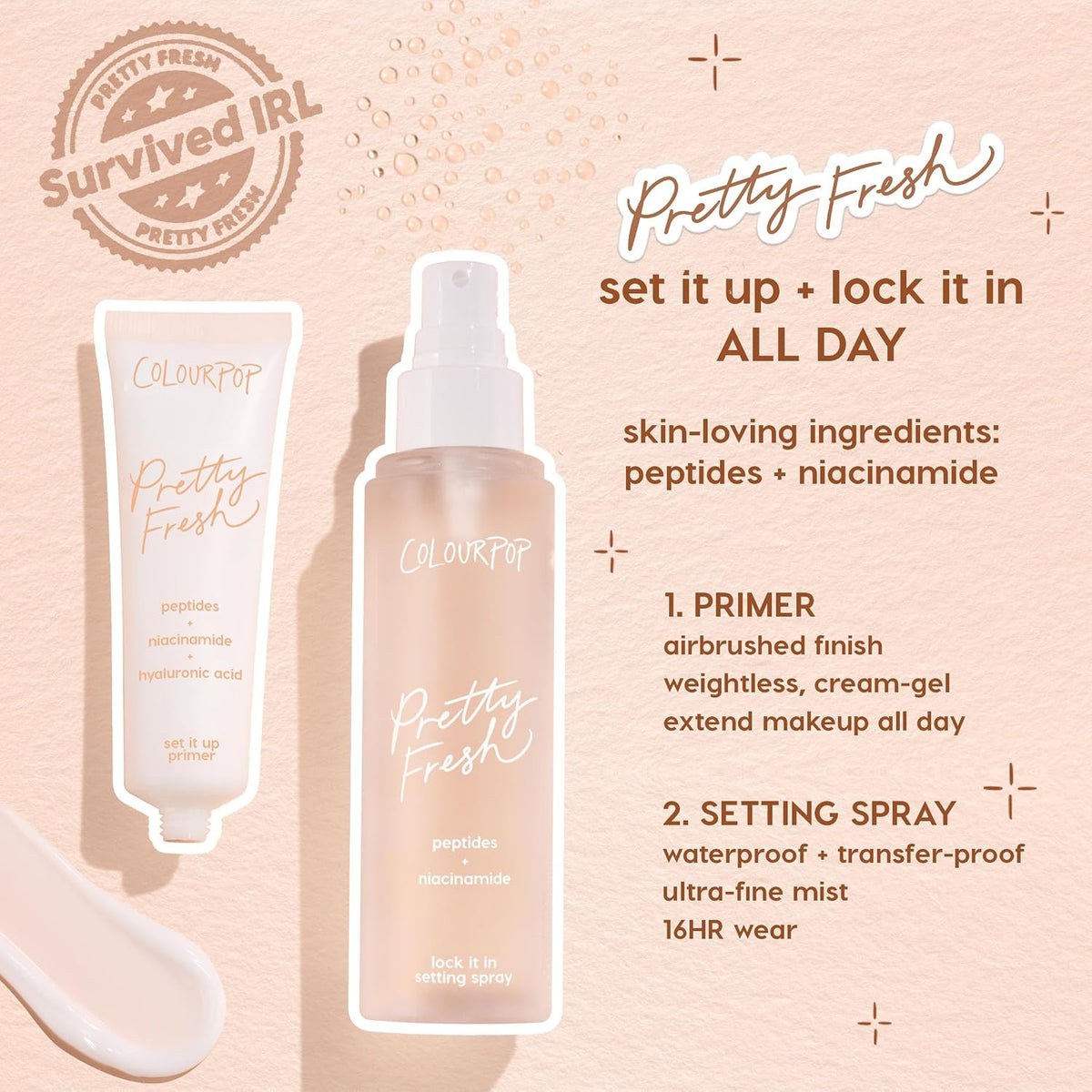 Hydrating Makeup Setting Spray with Hyaluronic Acid & Coconut Water - Dewy Finish - 3.4 Fl Oz
