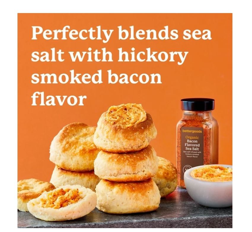 Organic Bacon Flavored Sea Salt - Gourmet Seasoning for Cooking & Baking 5.3 oz (2 Pack)