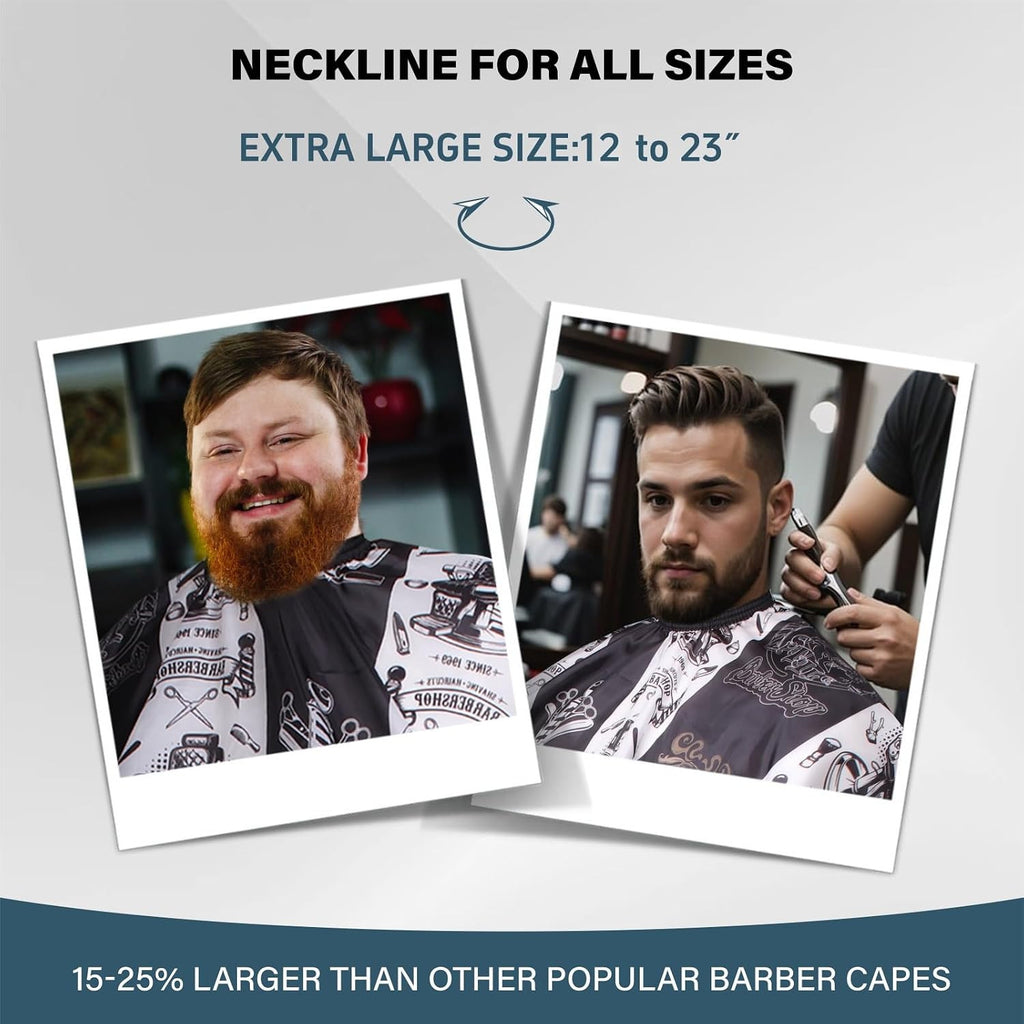 Waterproof Barber Cape with Adjustable Snap Closure 64x56 Inches for Haircut & Styling