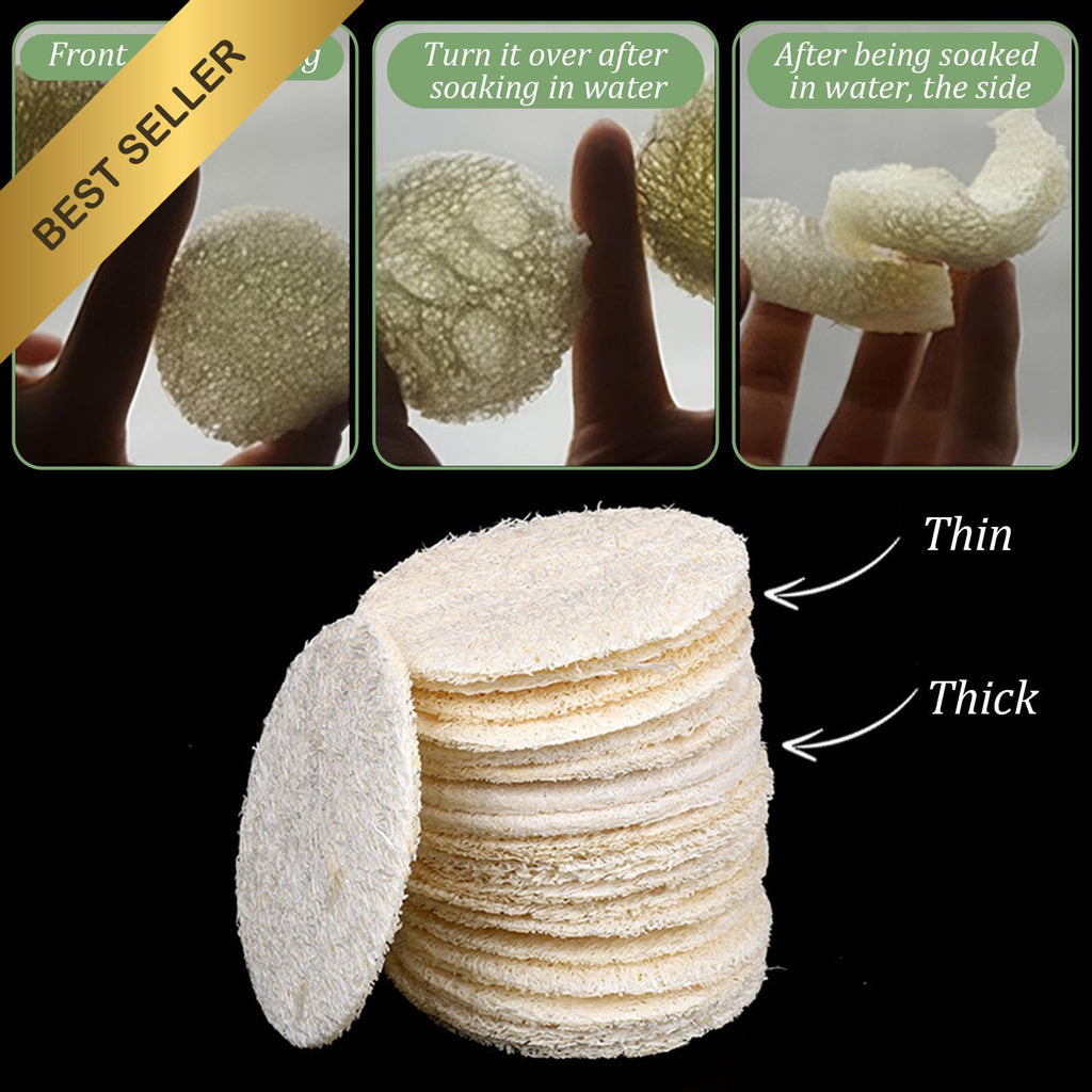 Natural Loofah Facial Scrub Pads - Exfoliating Sponges for Gentle Skin Care