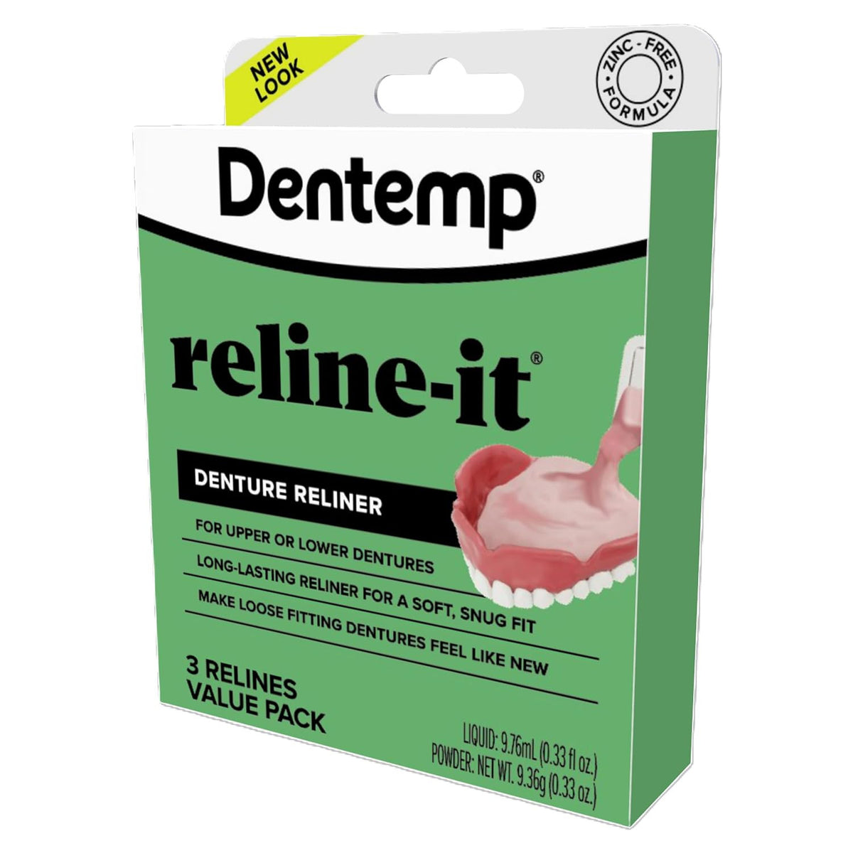 Denture Reline Kit - Advanced Formula for Upper & Lower Dentures - 3 Replacements