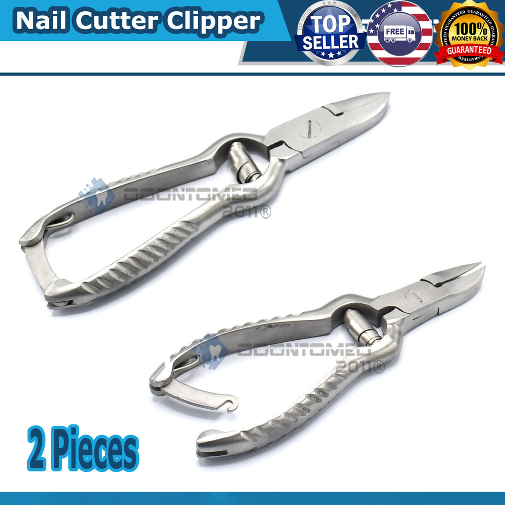 Heavy Duty Toe Nail Clippers Cutter Nippers for Fungus Ingrown Nails - 2 Pieces