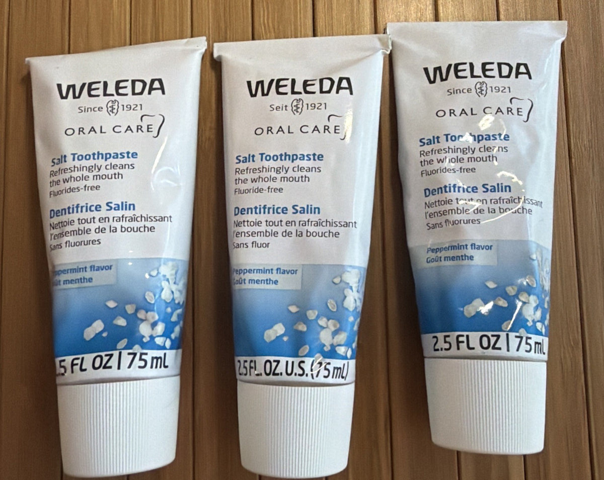 Natural Salt Toothpaste 2.5 Fl Oz - Pack of 6, Dented Tubes, New
