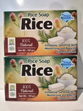 Natural Rice Soap Set - Exfoliating Hydrating Bar for Skin Care (2 Pack)