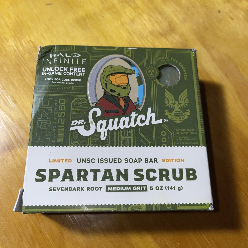 Limited Edition Spartan Scrub 5oz Soap Bar with Code - Dr. Squatch x Halo