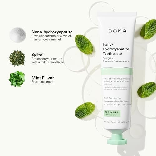 Fluoride-Free Nano Hydroxyapatite Toothpaste for Sensitive Teeth 2 Pack - Ela Mint Flavor