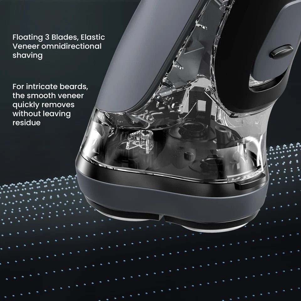 Men's Rechargeable Waterproof Electric Shaver with Trimmer for Face & Beard