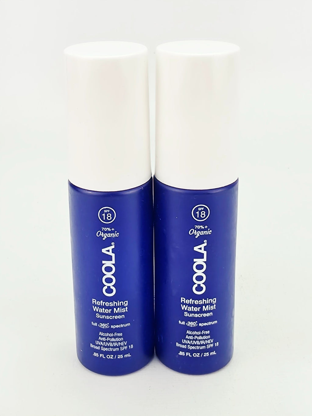 SPF 18 Water Mist Sunscreen Spray - Refreshing Hydrating SPF 18 Sunscreen Spray 0.85 oz Lot of 2