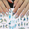 Self-Adhesive 3D Marble Nail Art Wraps Gold Swirl Stripe Stickers Set