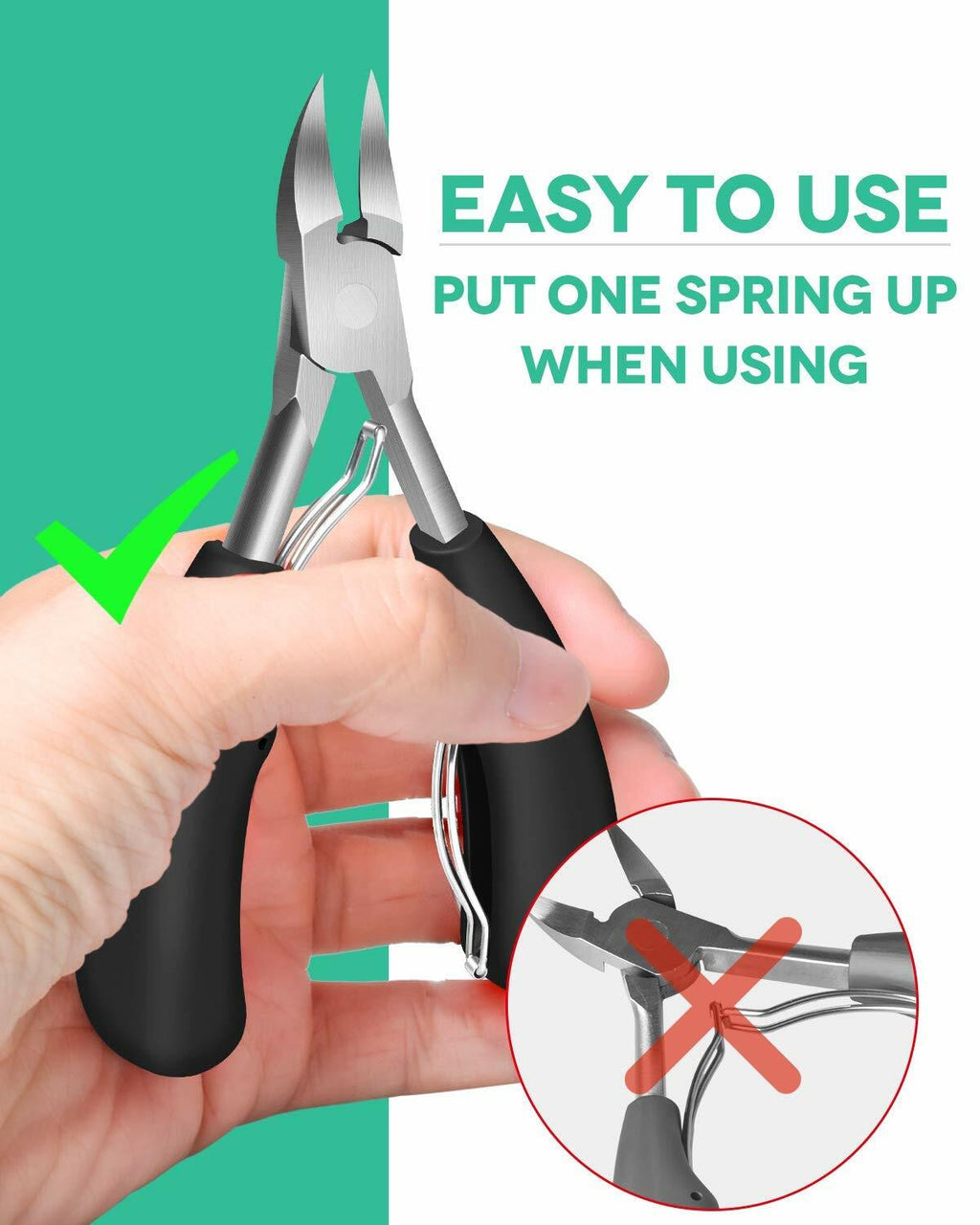 Heavy Duty Toenail Clippers for Thick Nails & Ingrown Toenails - Stainless Steel