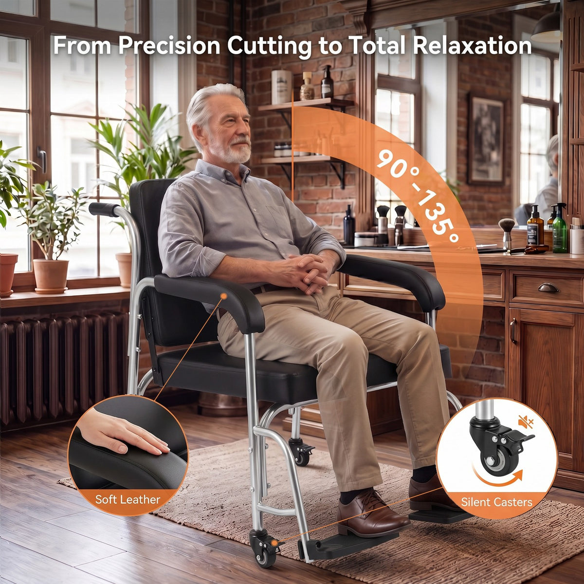 Portable Reclining Shampoo Chair with Wheels for Salon & Spa Use