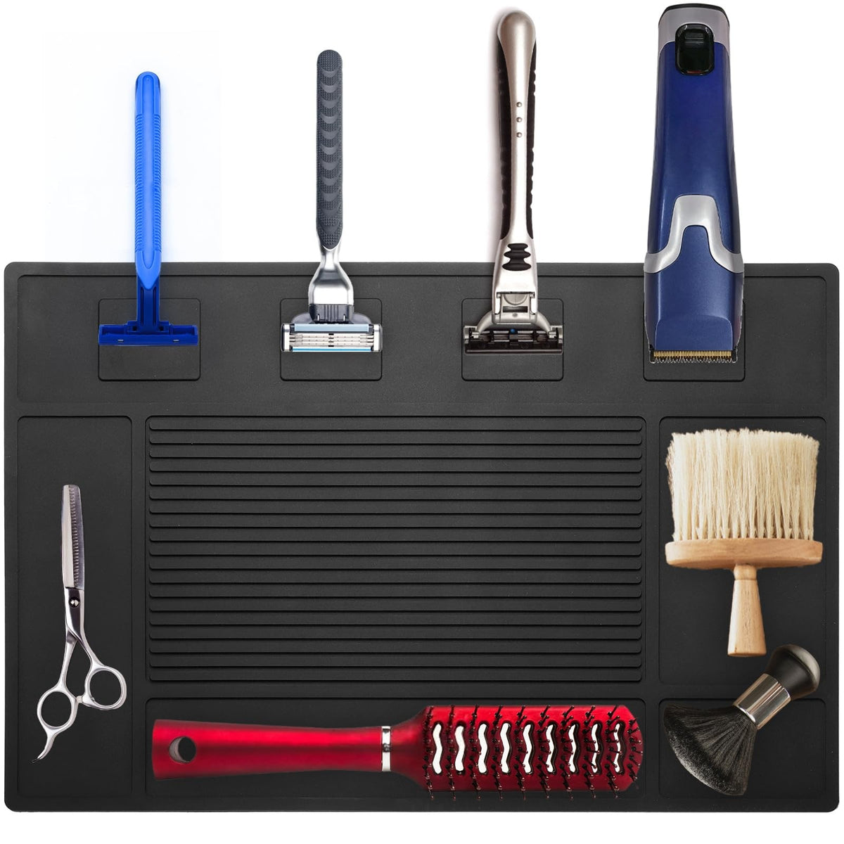 Magnetic Barber Mat Organizer 17.7x11.8 Inches for Salon Tools Black