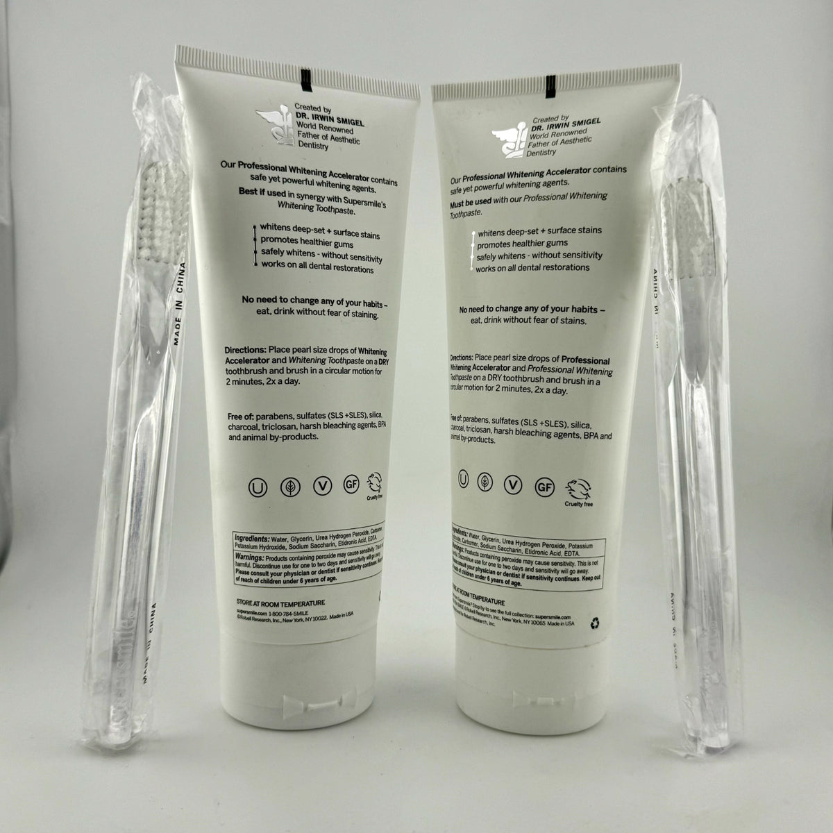 Whitening Accelerator & Toothbrush Set - 2 Pack for Bright Teeth
