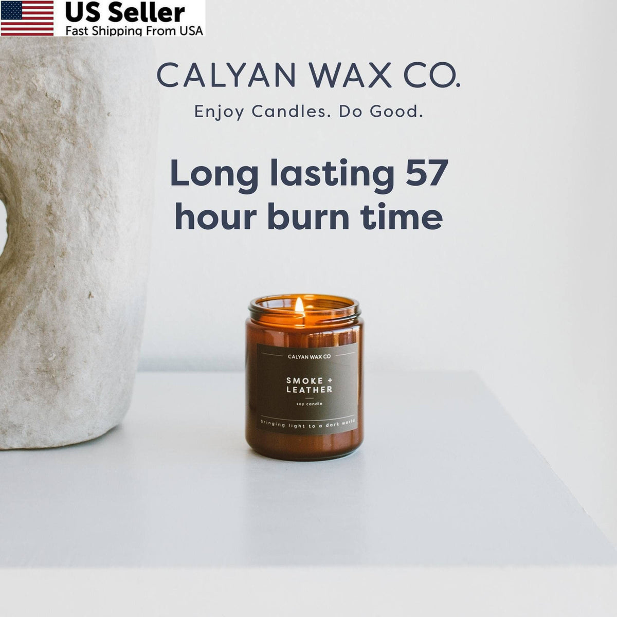 Luxury Soy Candle with , Maple & Bourbon Scent - Amber Glass Jar