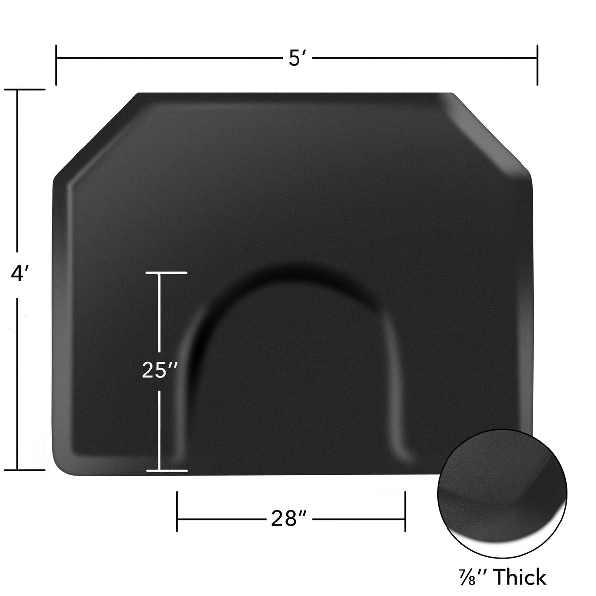 4x5 ft Hexagonal Anti-Fatigue Salon Floor Mat - Waterproof & Cushioned