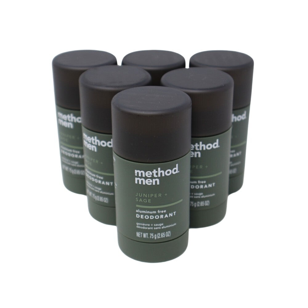 Men's Aluminum Free Deodorant Stick Juniper Sage Pack of 6 - 2.65 oz