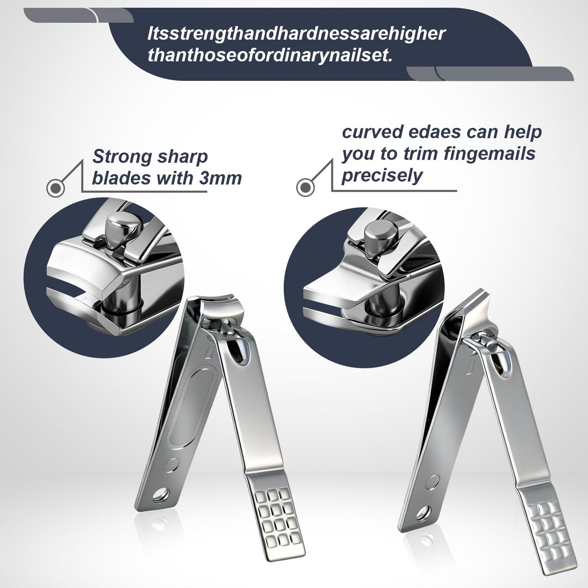 Professional Nail Clippers Set for Women Travel Manicure Kit Metallic