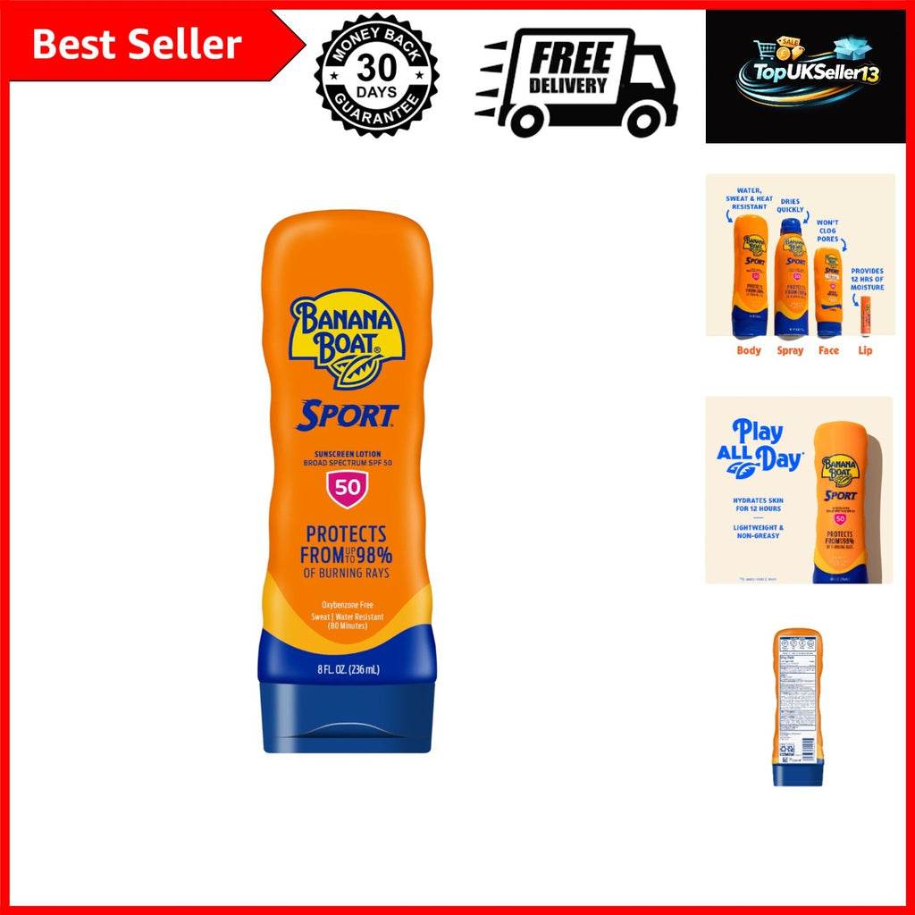 Sport SPF 50 Sunscreen Lotion 8 Fl Oz Water & Sweat Resistant Sunblock