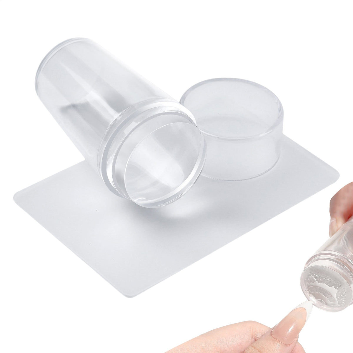 Silicone Nail Stamping Plate Set with Scraper for French Nail Art DIY