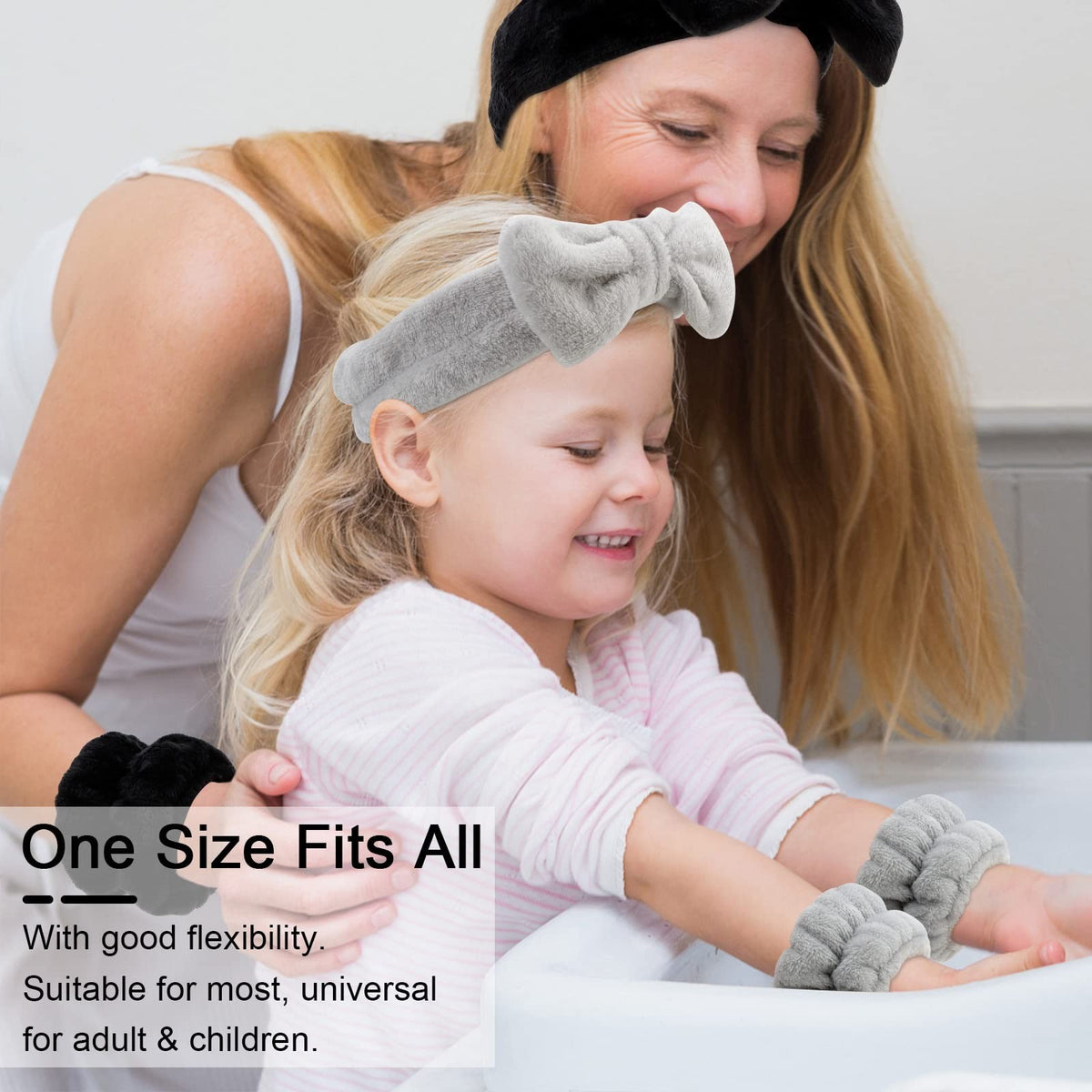 Spa Headband and Wristband Set - Absorbent, Comfortable, 6 Pieces