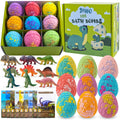 Dinosaur Egg Bath Bombs with Surprise Toys - 9-Pack Kids Bath Set