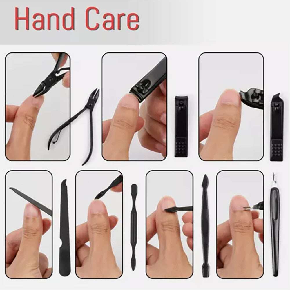 24-Piece Stainless Steel Nail Clipper Grooming Kit for Manicure Pedicure