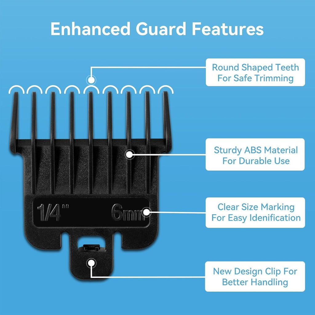 6Pcs Hair Clipper Guard Set for Babyliss FX787 & Andis Trimmers - Precision Cutting