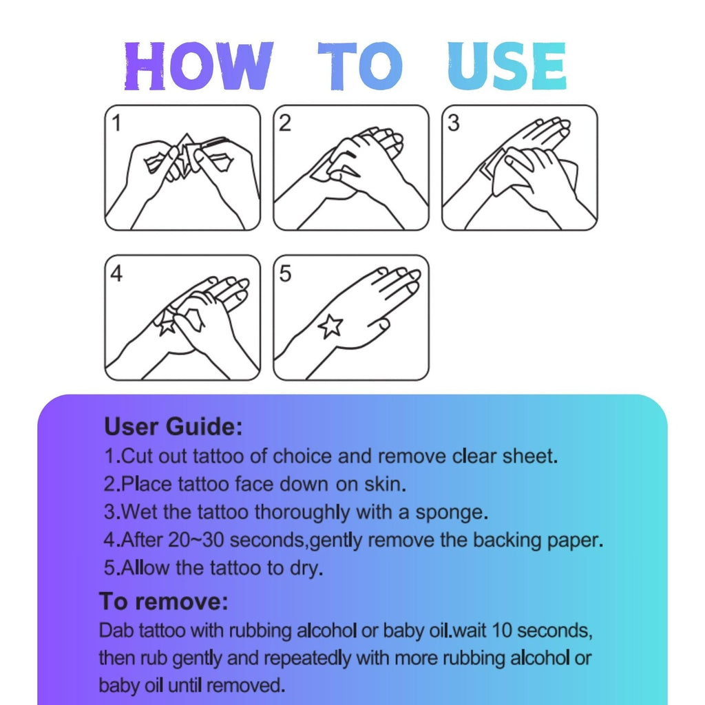 Iridescent Demon Mark Temporary Tattoos – 50 Count K-Style Fashion Drag Look