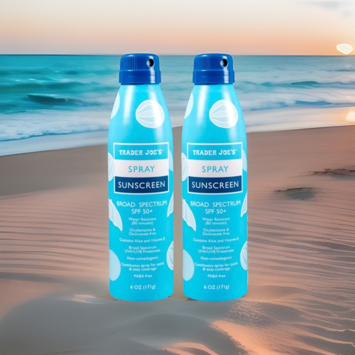 SPF 50+ Broad Spectrum Sunscreen Spray with Aloe & Vitamin E - Water Resistant, 6 oz Pack of 2