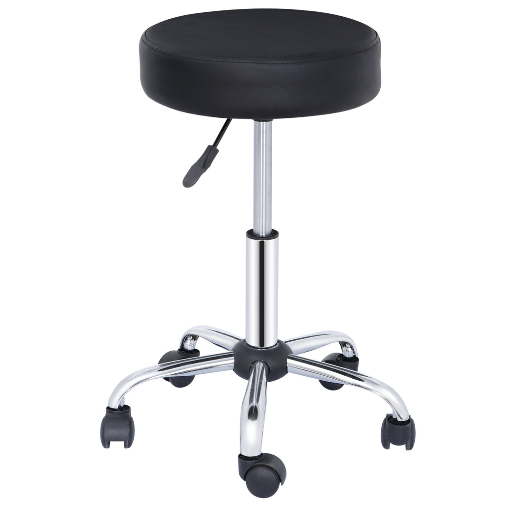 Adjustable Hydraulic Salon & Tattoo Chair Stools 2-Pack with Swivel Wheels